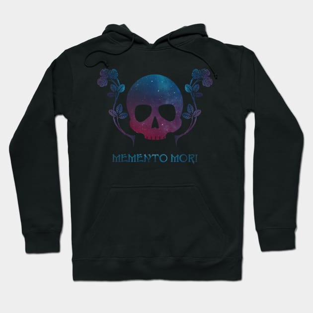 Memento Mori Cosmic Rose Skull Hoodie by Talesbybob